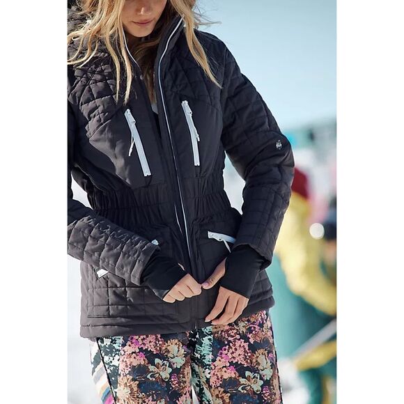 Free People Women's All Prepped Ski Jacket Black NEW $428 Size XL - Picture 2 of 9